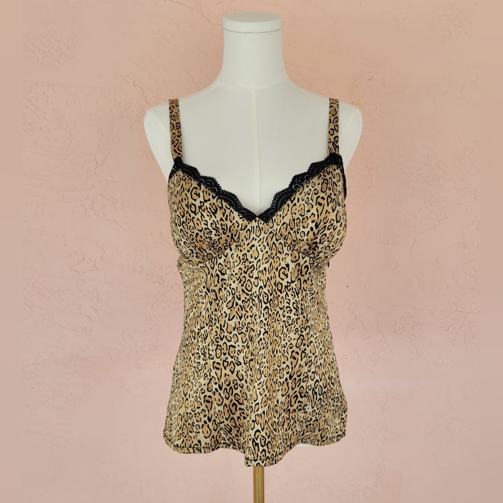 Guess Vintage Leopard Print Camisole Tank Top Y2K
